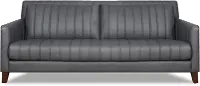 Ross Gray Leather Sofa