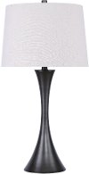 30 Inch Black Twisted Cast Iron Table Lamp