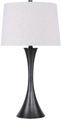 30 Inch Black Twisted Cast Iron Table Lamp