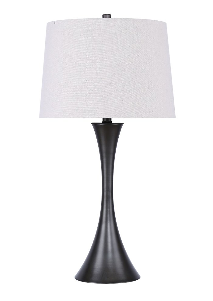 30 Inch Black Twisted Cast Iron Table Lamp