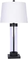 Clear Glass Cylinder and Oil Rubbed Bronze Table Lamp