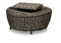 Dark Driftwood 36 Round Patio Coffee Table with Storage - Marana-1