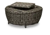 Dark Driftwood 36 Round Patio Coffee Table with Storage - Marana