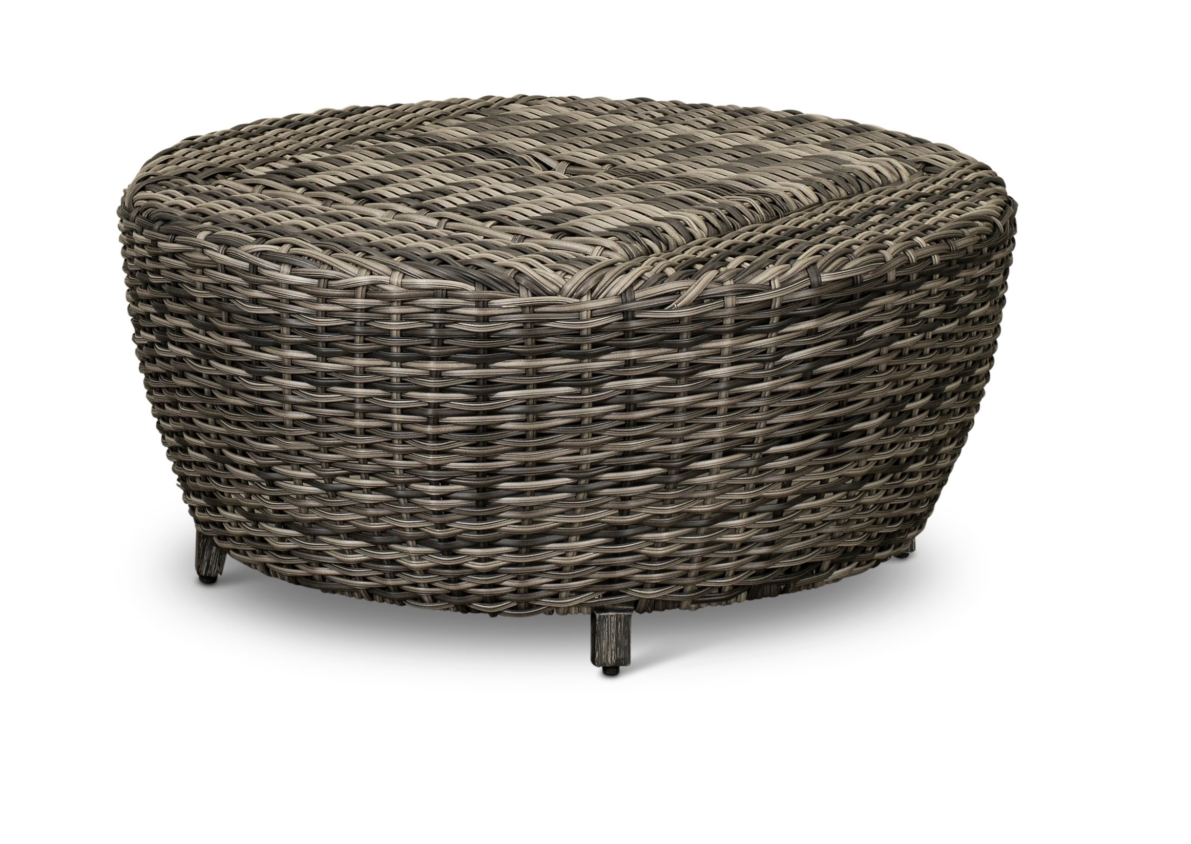 Dark Driftwood 36 Round Patio Coffee Table with Storage - Marana-2