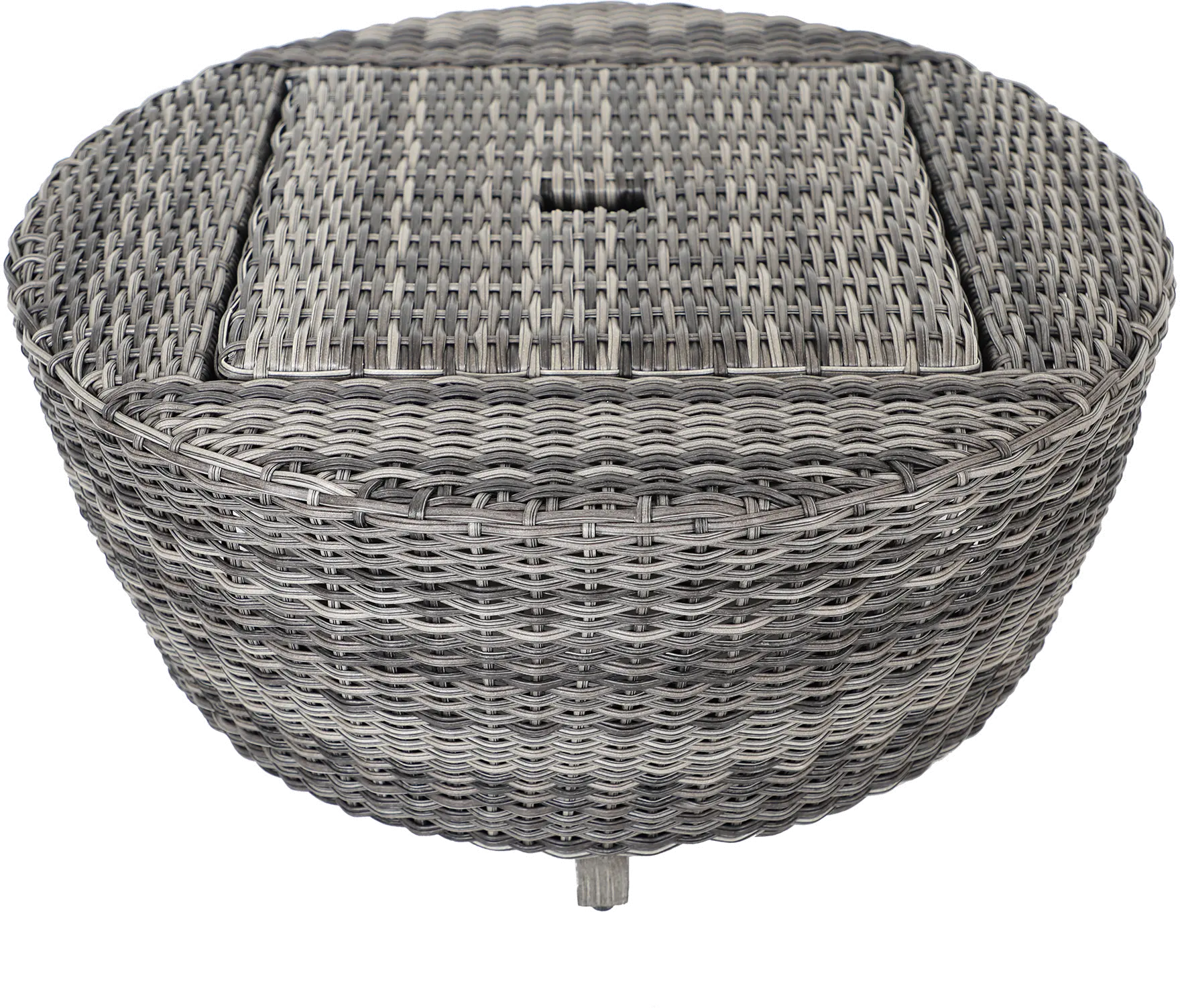 Dark Driftwood 36 Round Patio Coffee Table with Storage - Marana-4