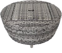 Dark Driftwood 36 Round Patio Coffee Table with Storage - Marana-4