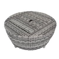 Dark Driftwood 36 Round Patio Coffee Table with Storage - Marana-5