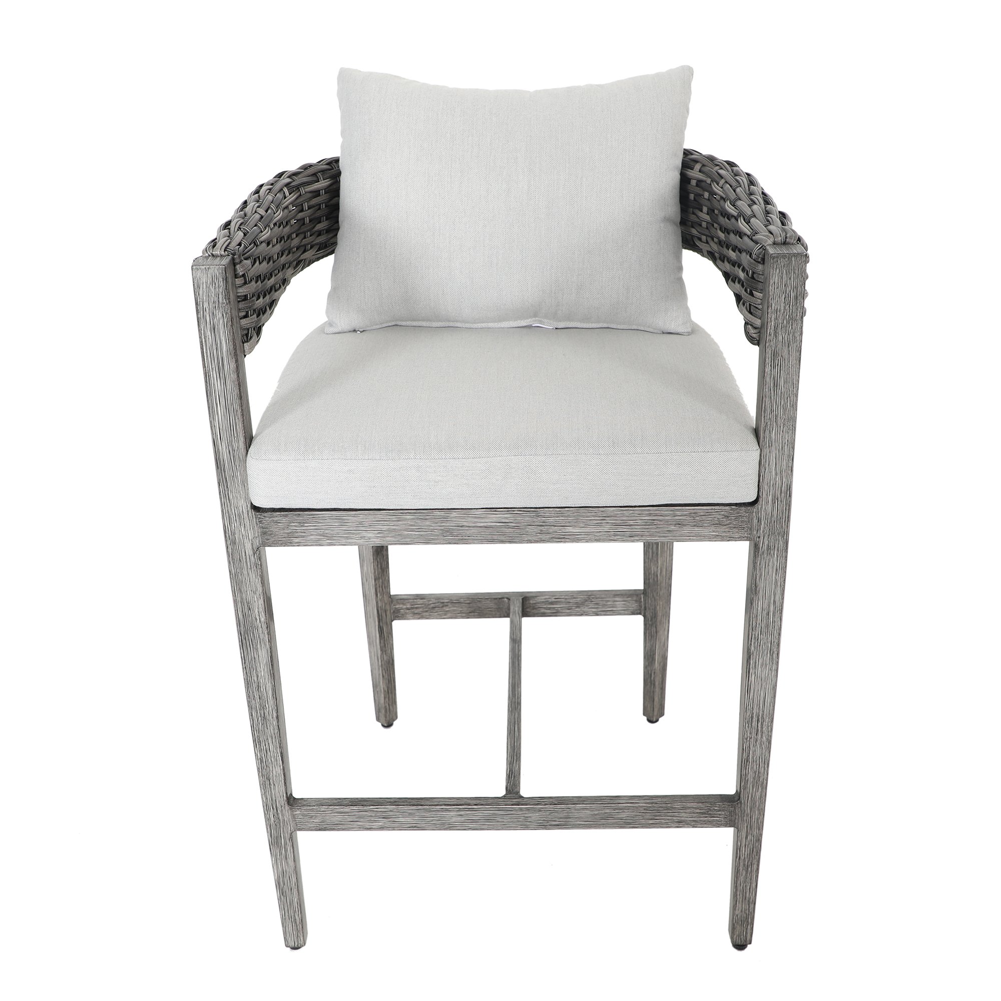 Weathered Gray Patio Bar Stool with Cushion - Marana-1