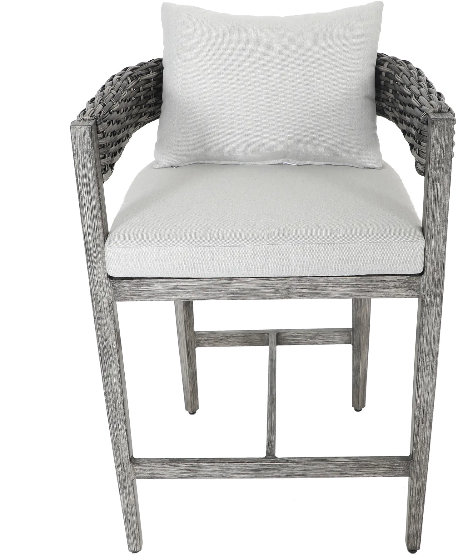 Weathered Gray Patio Bar Stool with Cushion - Marana-1
