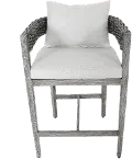 Weathered Gray Patio Bar Stool with Cushion - Marana
