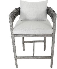 Weathered Gray Patio Bar Stool with Cushion - Marana-1