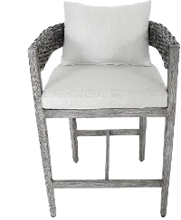 Weathered Gray Patio Bar Stool with Cushion - Marana