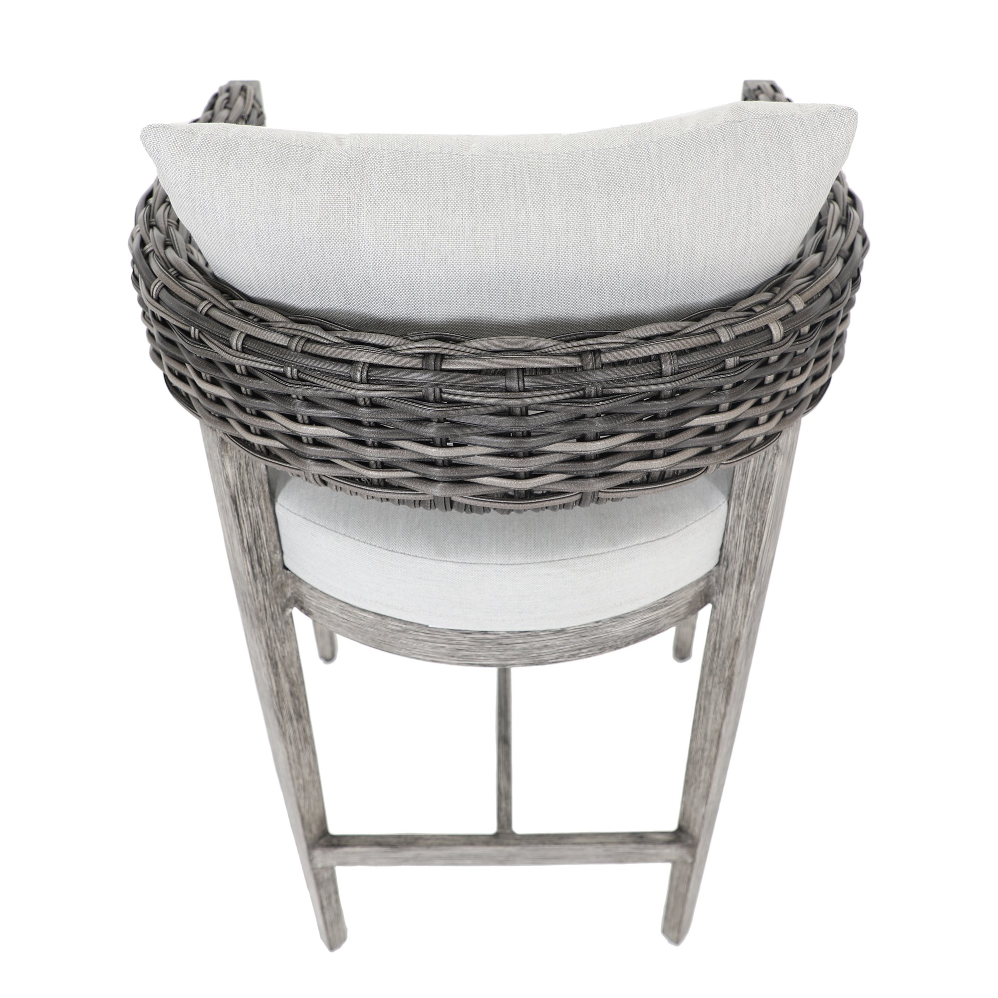 Weathered Gray Patio Bar Stool with Cushion - Marana-2