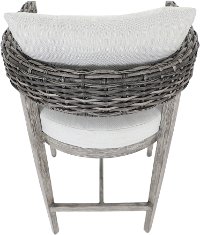 Weathered Gray Patio Bar Stool with Cushion - Marana-2