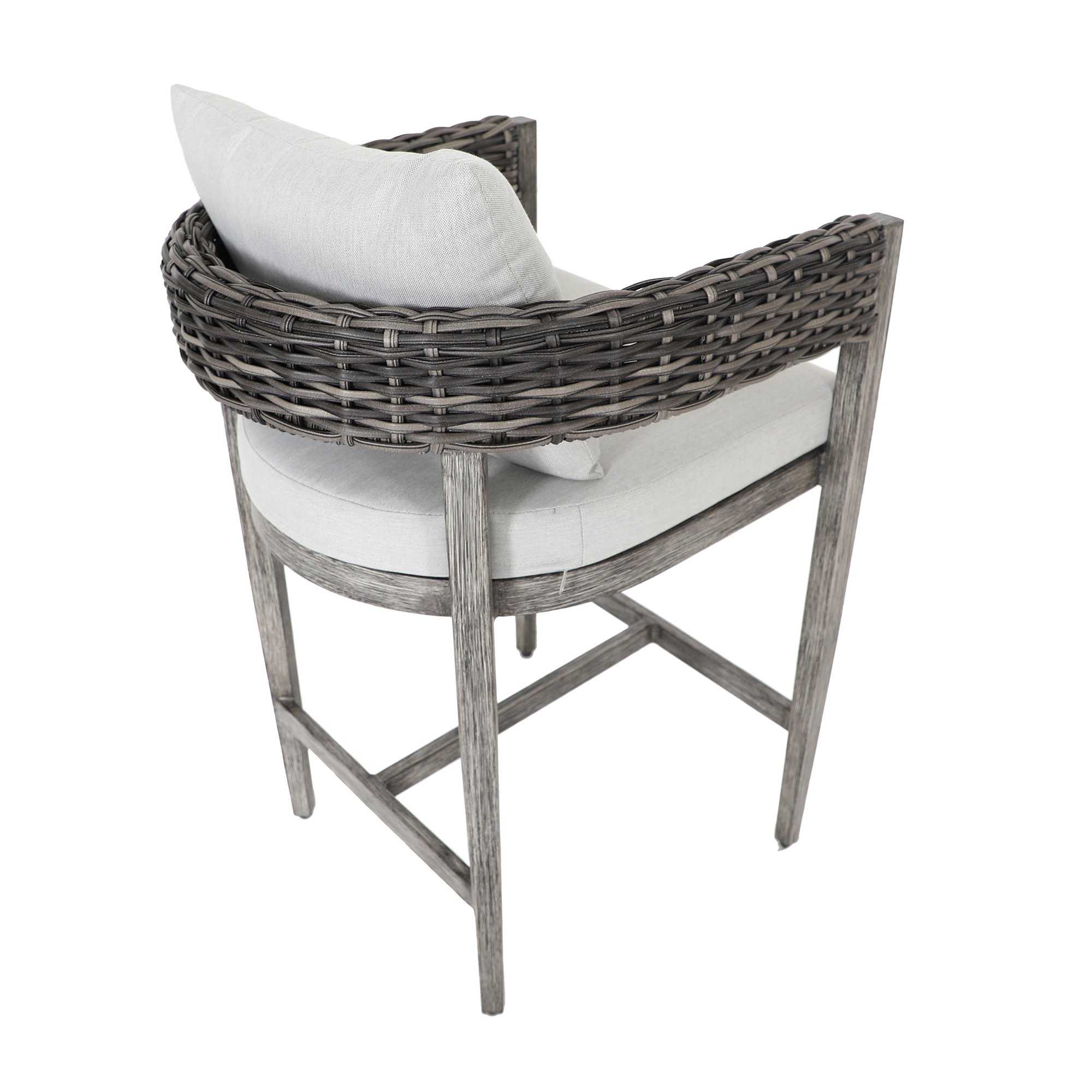 Weathered Gray Patio Bar Stool with Cushion - Marana-3