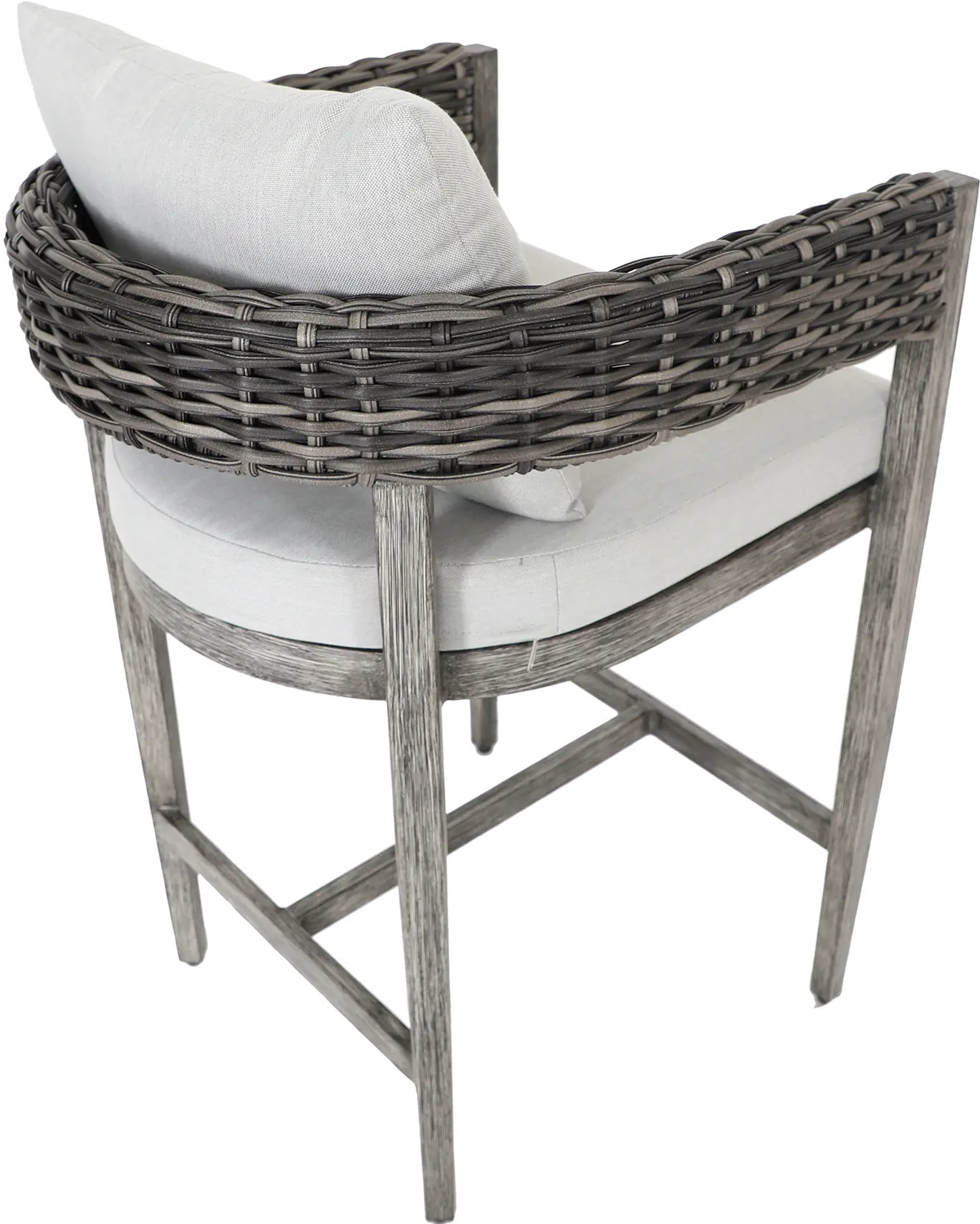 Weathered Gray Patio Bar Stool with Cushion - Marana-3