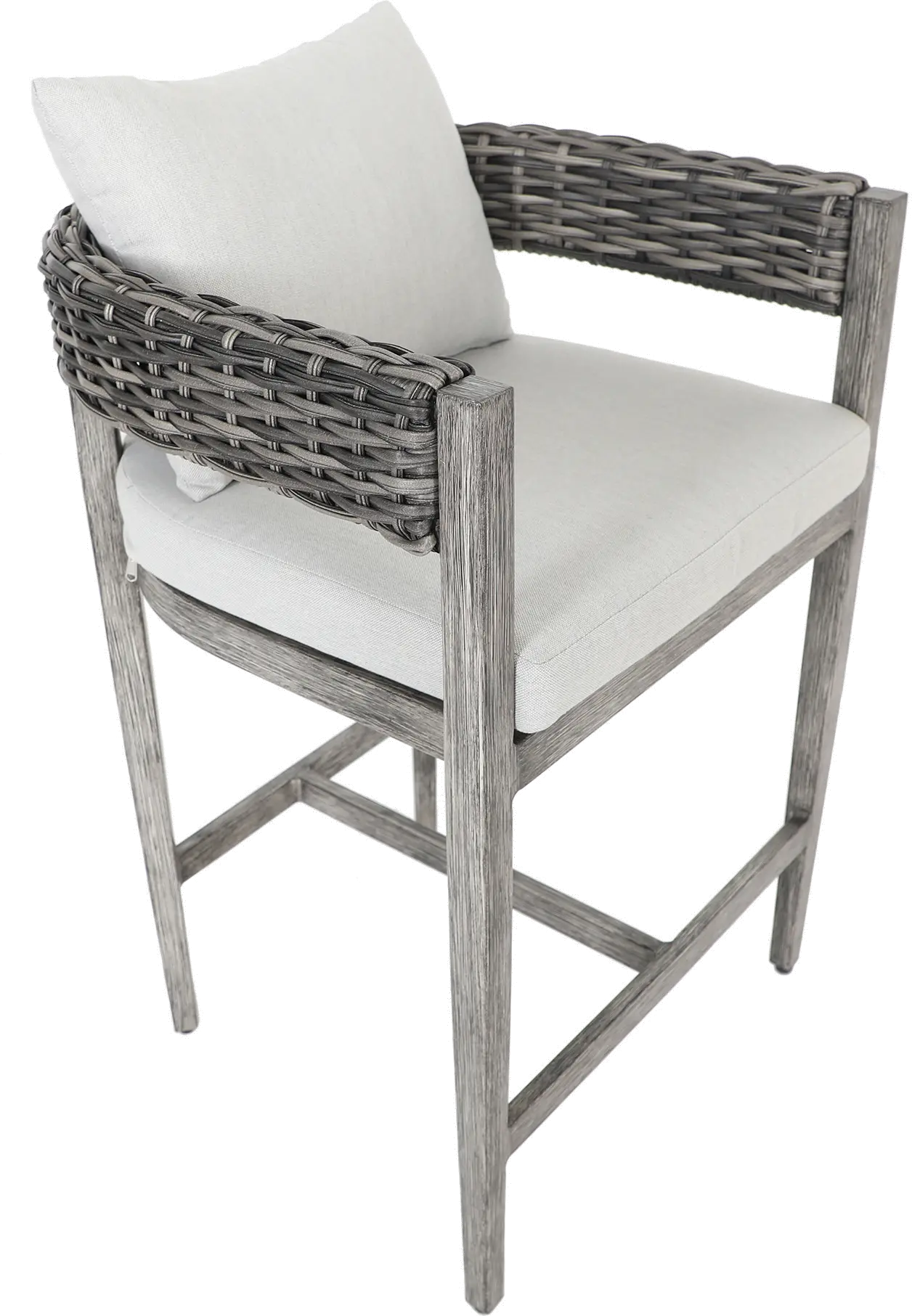 Weathered Gray Patio Bar Stool with Cushion - Marana-4