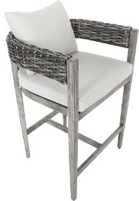 Weathered Gray Patio Bar Stool with Cushion - Marana-4