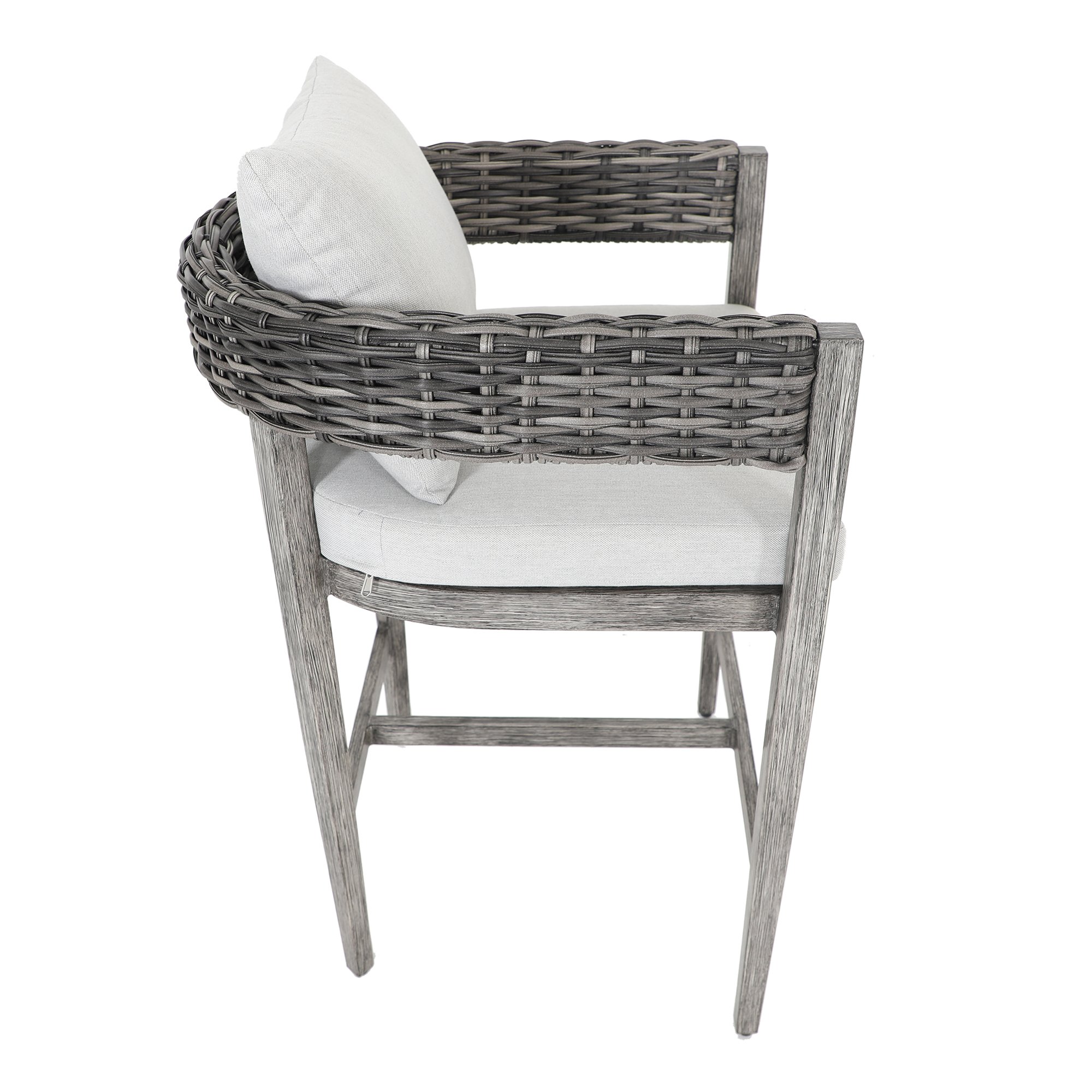 Weathered Gray Patio Bar Stool with Cushion - Marana-5