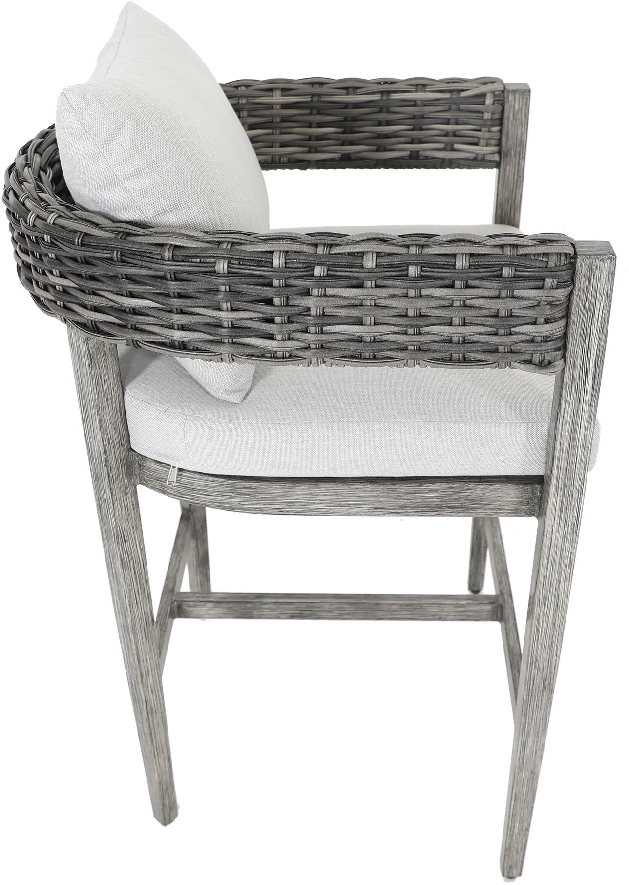 Weathered Gray Patio Bar Stool with Cushion - Marana-5