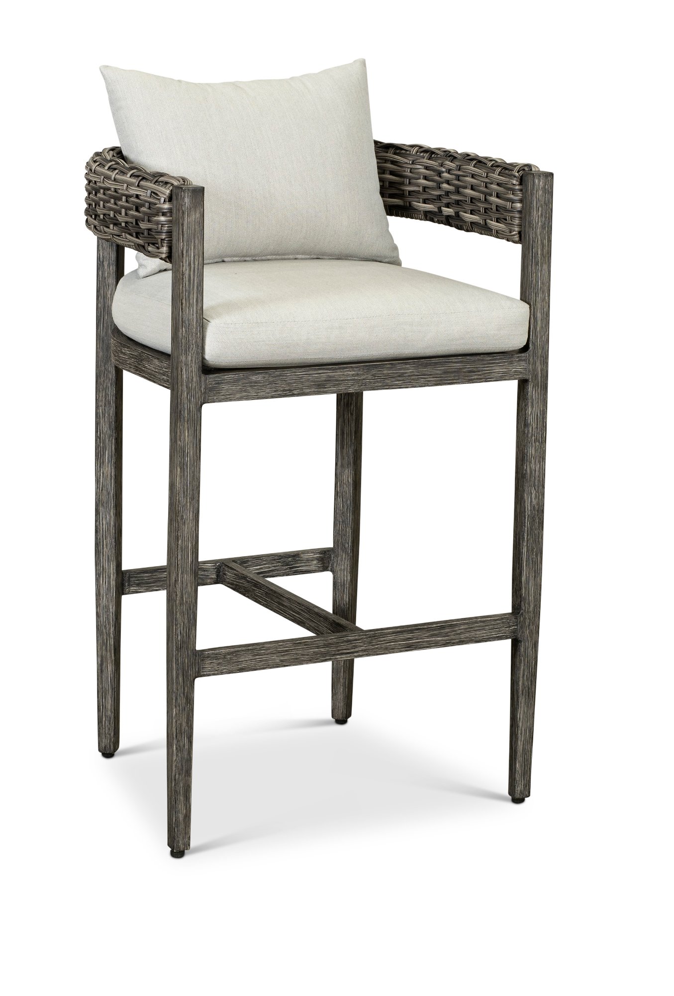 Weathered Gray Patio Bar Stool with Cushion - Marana-6