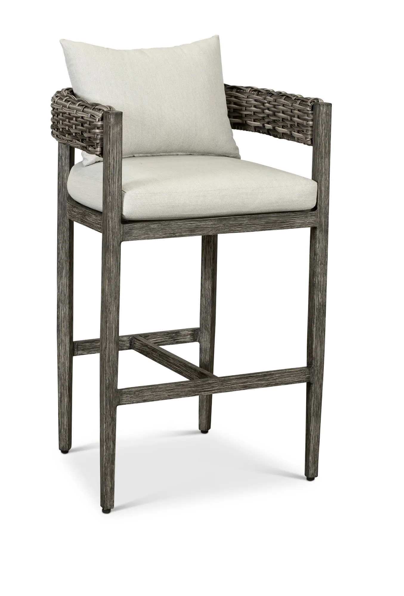 Weathered Gray Patio Bar Stool with Cushion - Marana-6