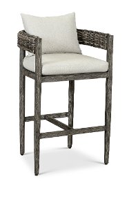 Weathered Gray Patio Bar Stool with Cushion - Marana-6
