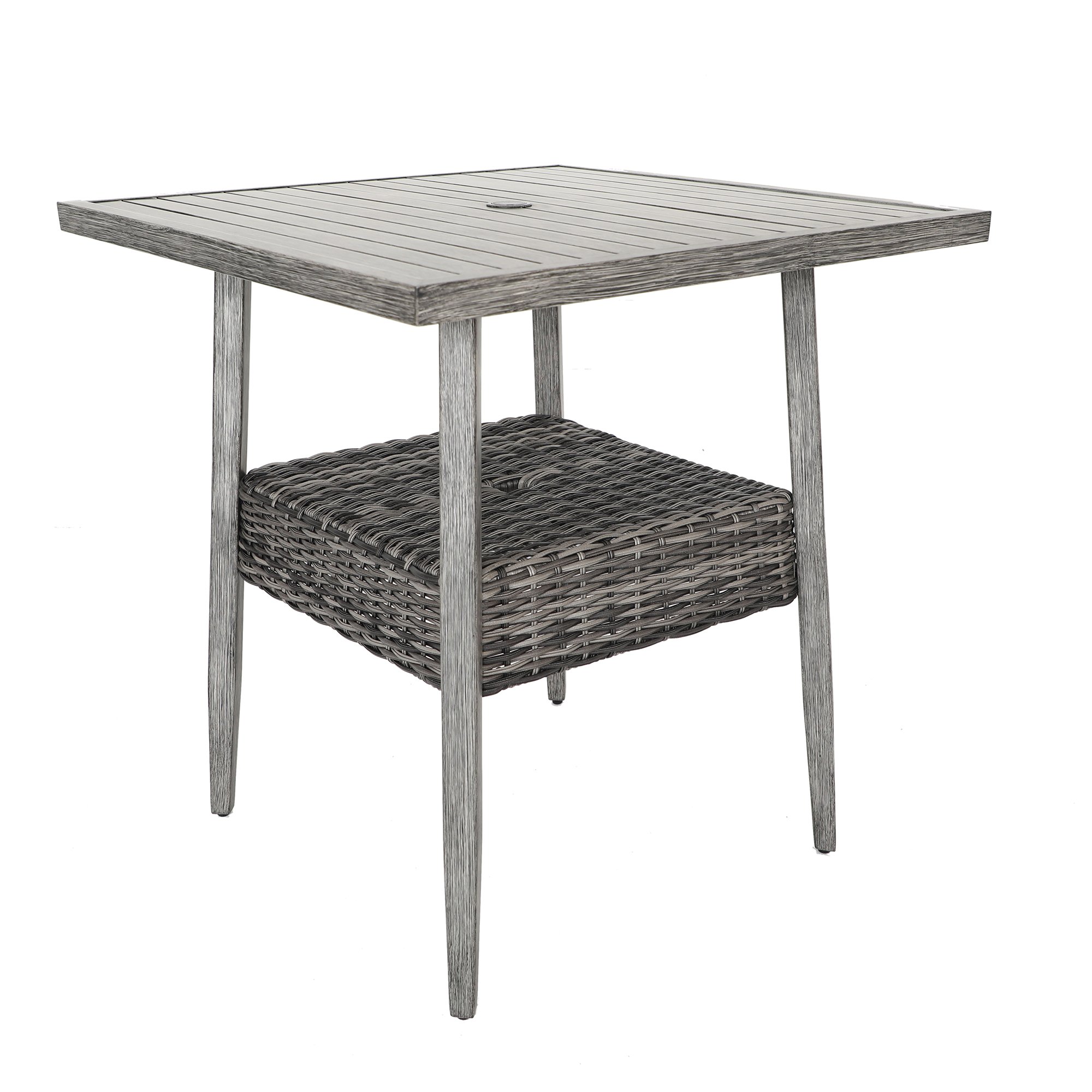 Weathered Gray 36 Inch Square Patio Bar Table - Marana-1
