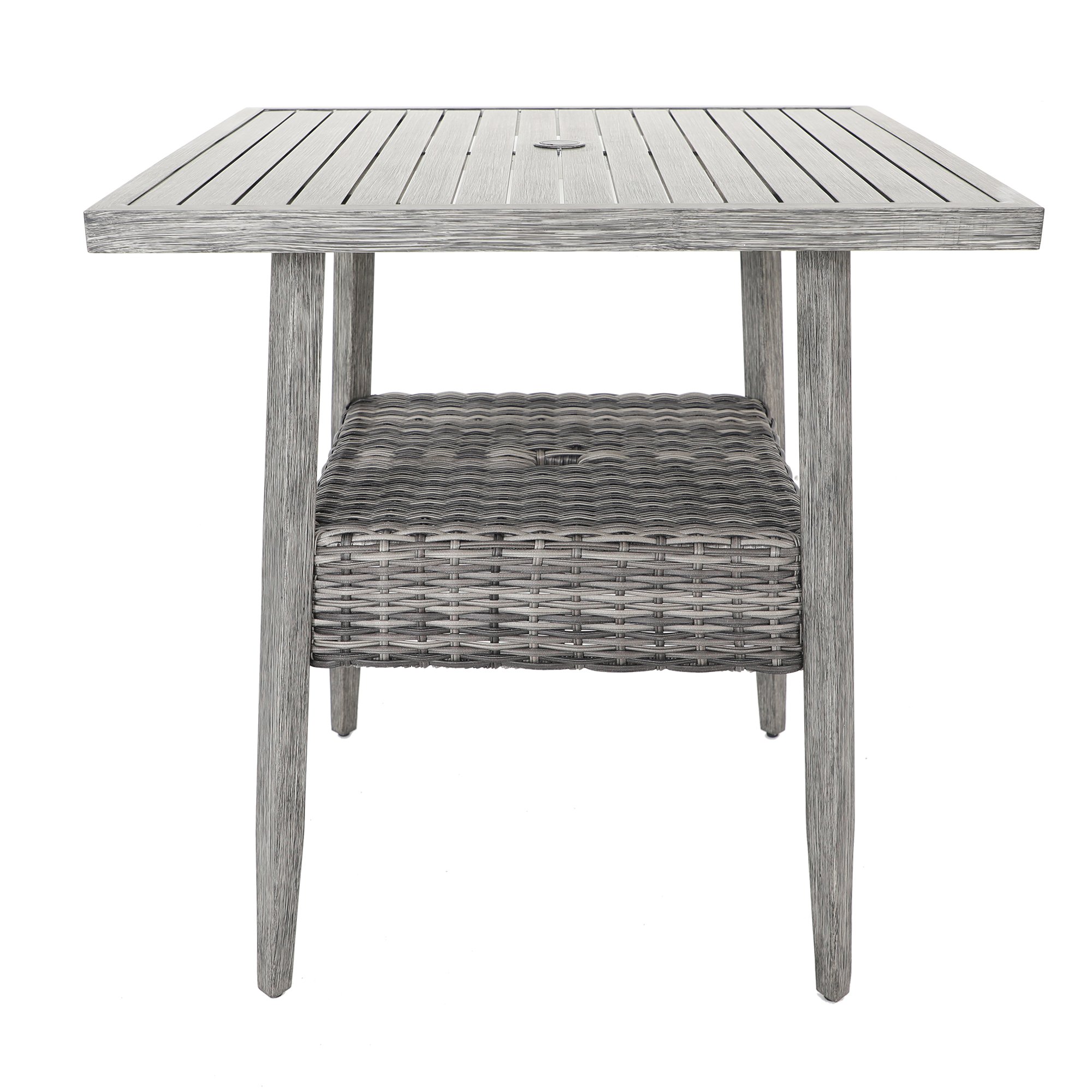 Weathered Gray 36 Inch Square Patio Bar Table - Marana-2