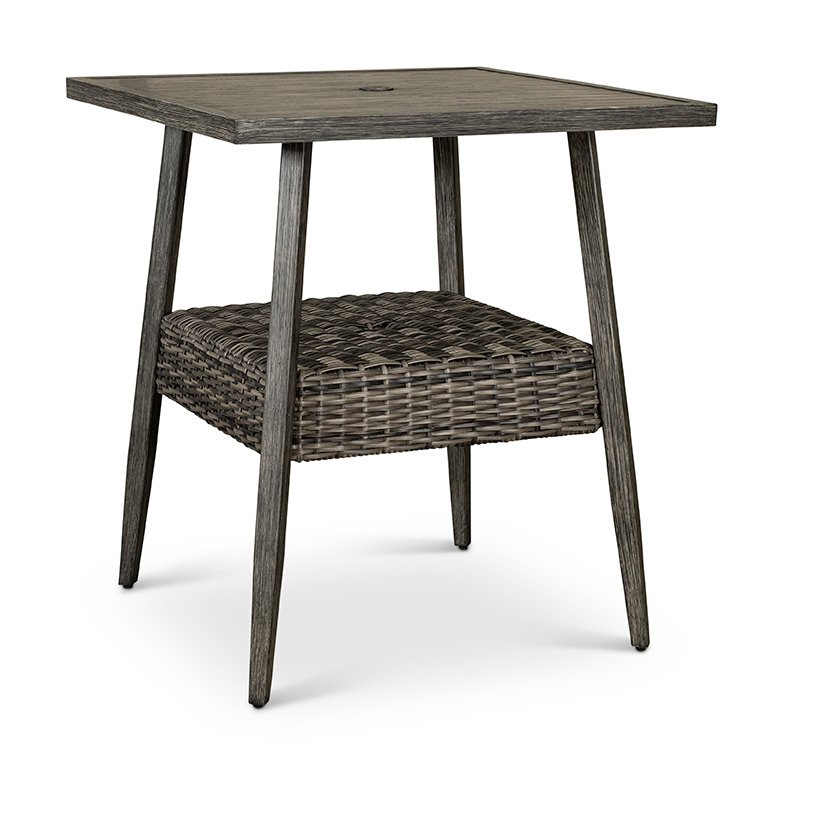 Weathered Gray 36 Inch Square Patio Bar Table - Marana-4