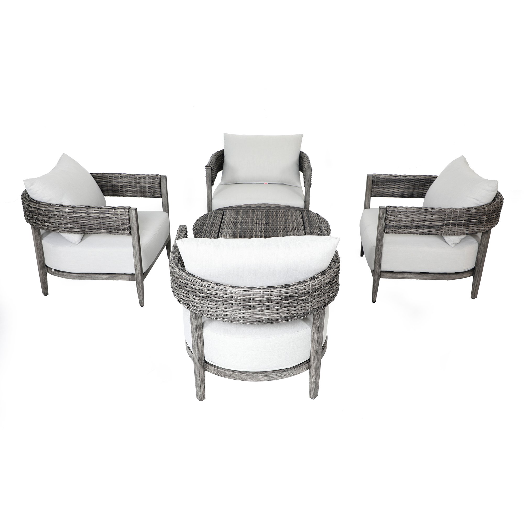 Weathered Gray 5 Piece Patio Group - Marana-1