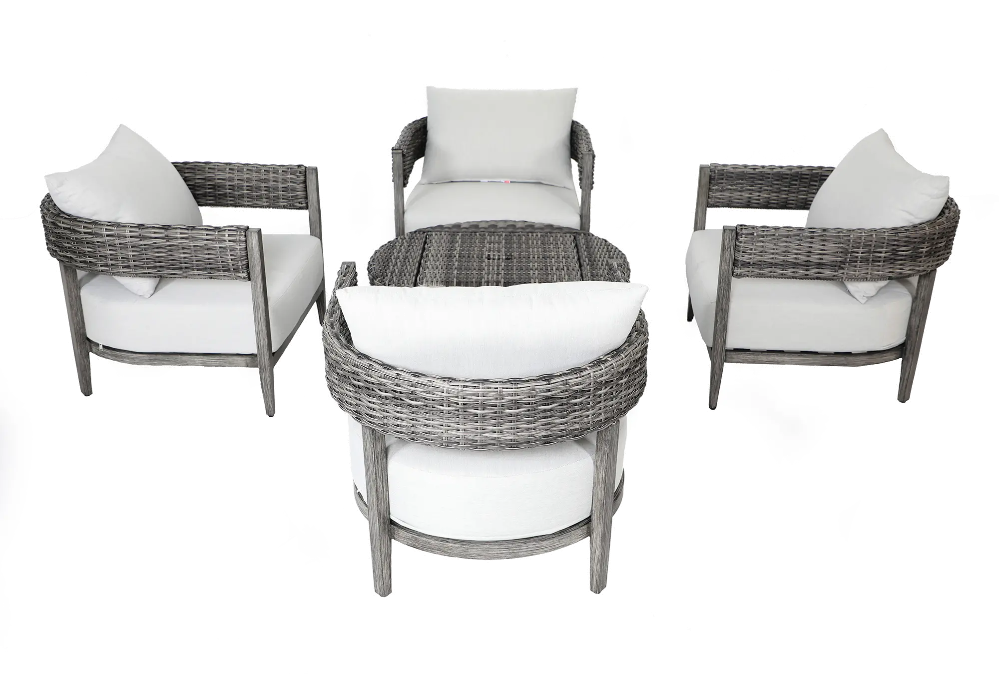Weathered Gray 5 Piece Patio Group - Marana-1