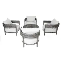 Weathered Gray 5 Piece Patio Group - Marana