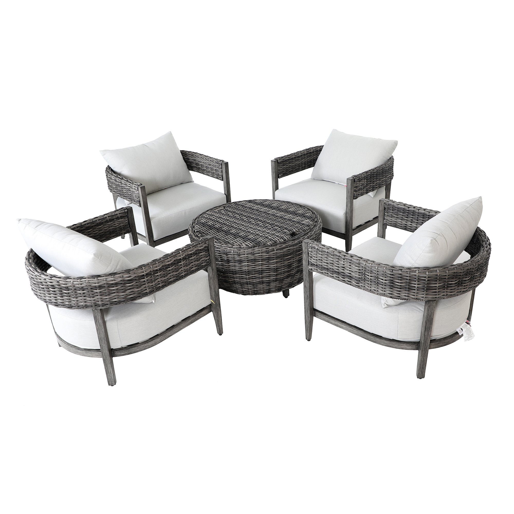 Weathered Gray 5 Piece Patio Group - Marana-3