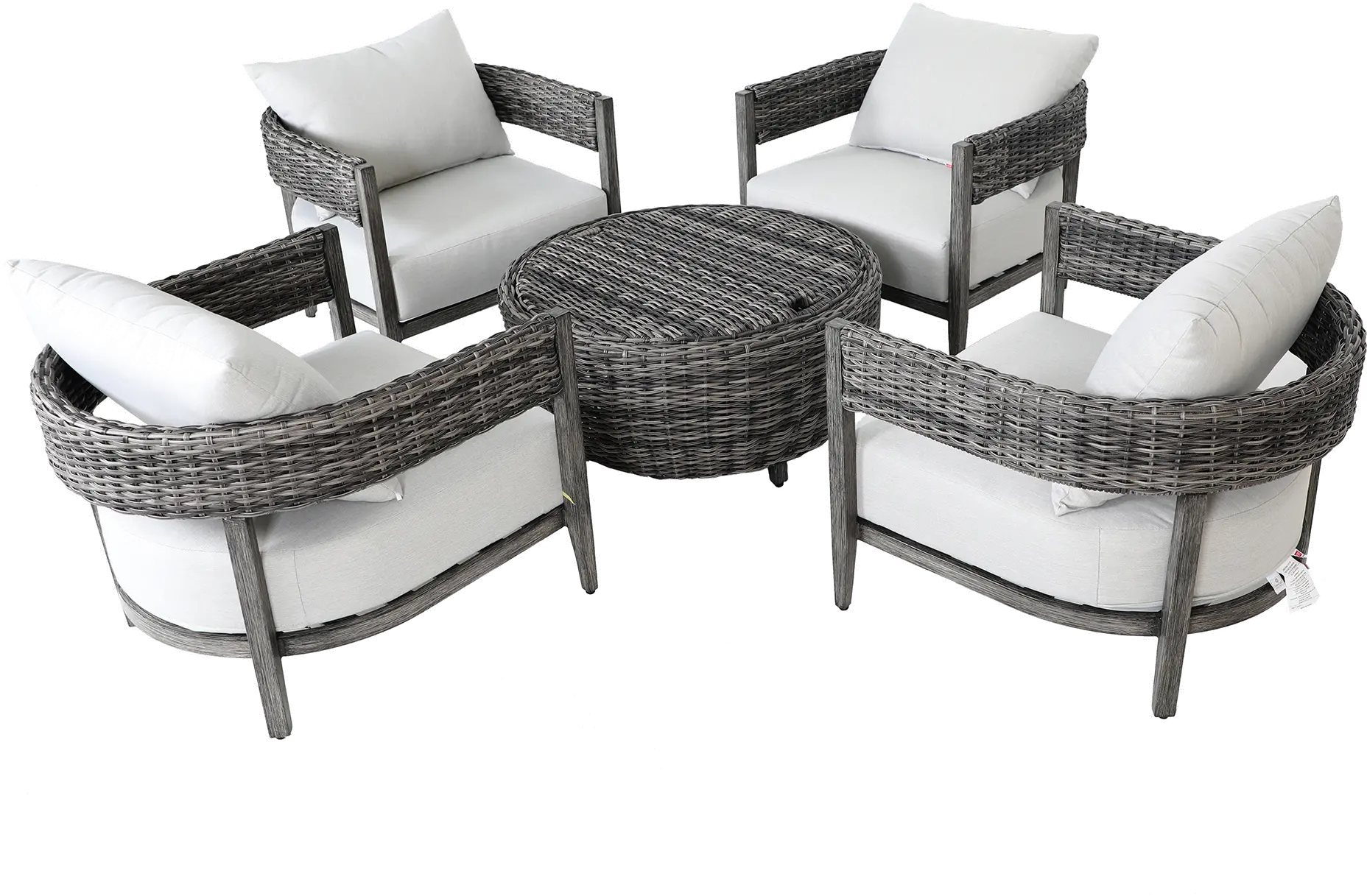 Weathered Gray 5 Piece Patio Group - Marana-3