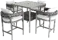 Weathered Gray 5 Piece Patio Bar Set - Marana