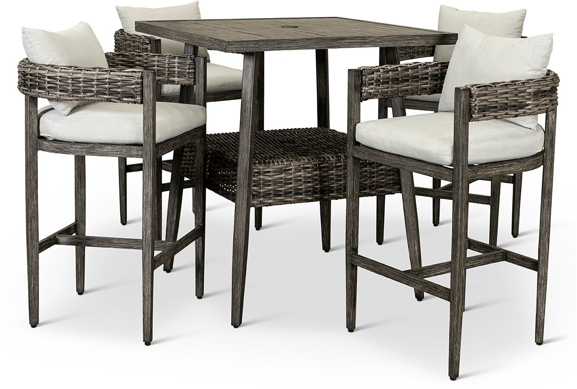 Weathered Gray 5 Piece Patio Bar Set - Marana-4