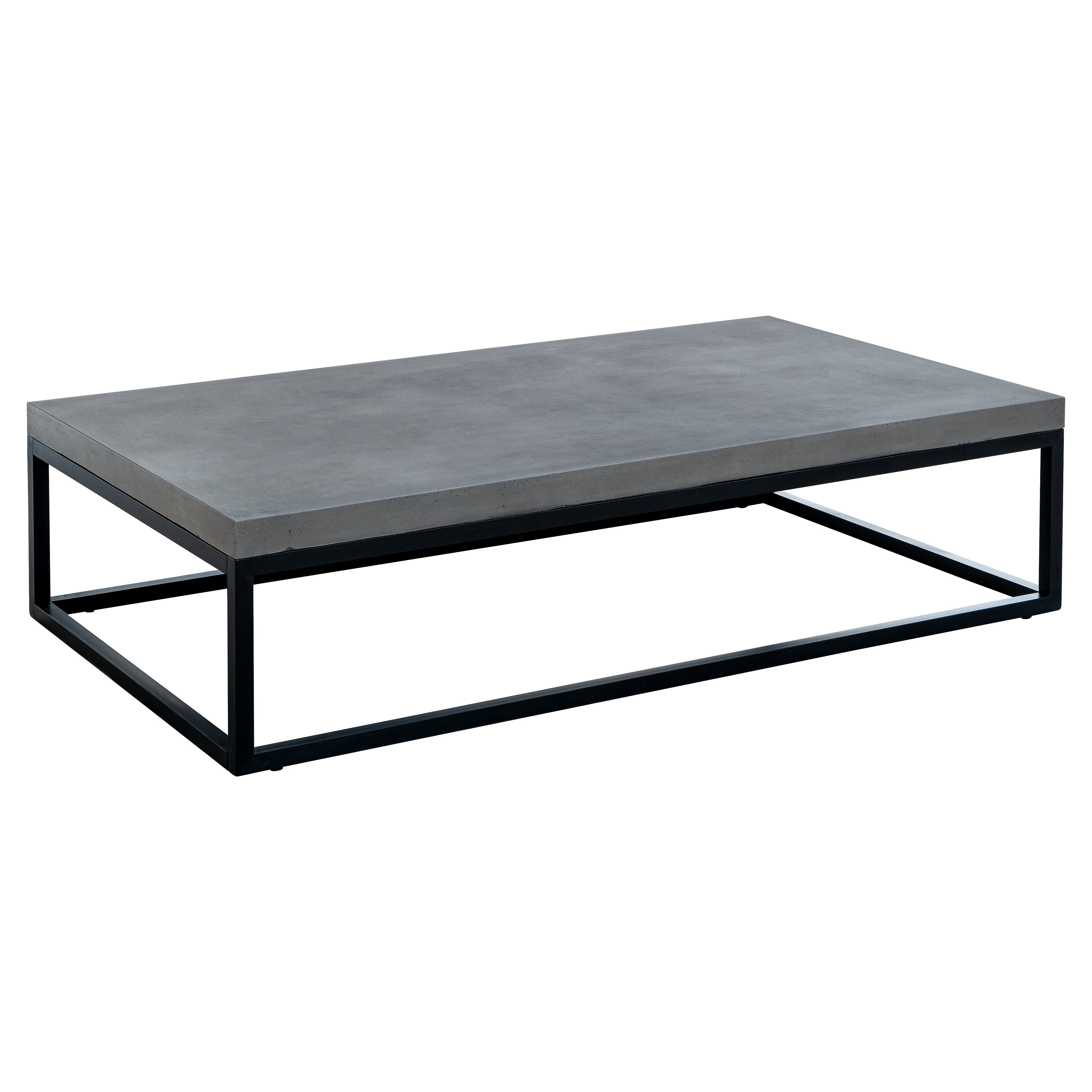 Modern Rectangular Patio Coffee Table - Concrete-1