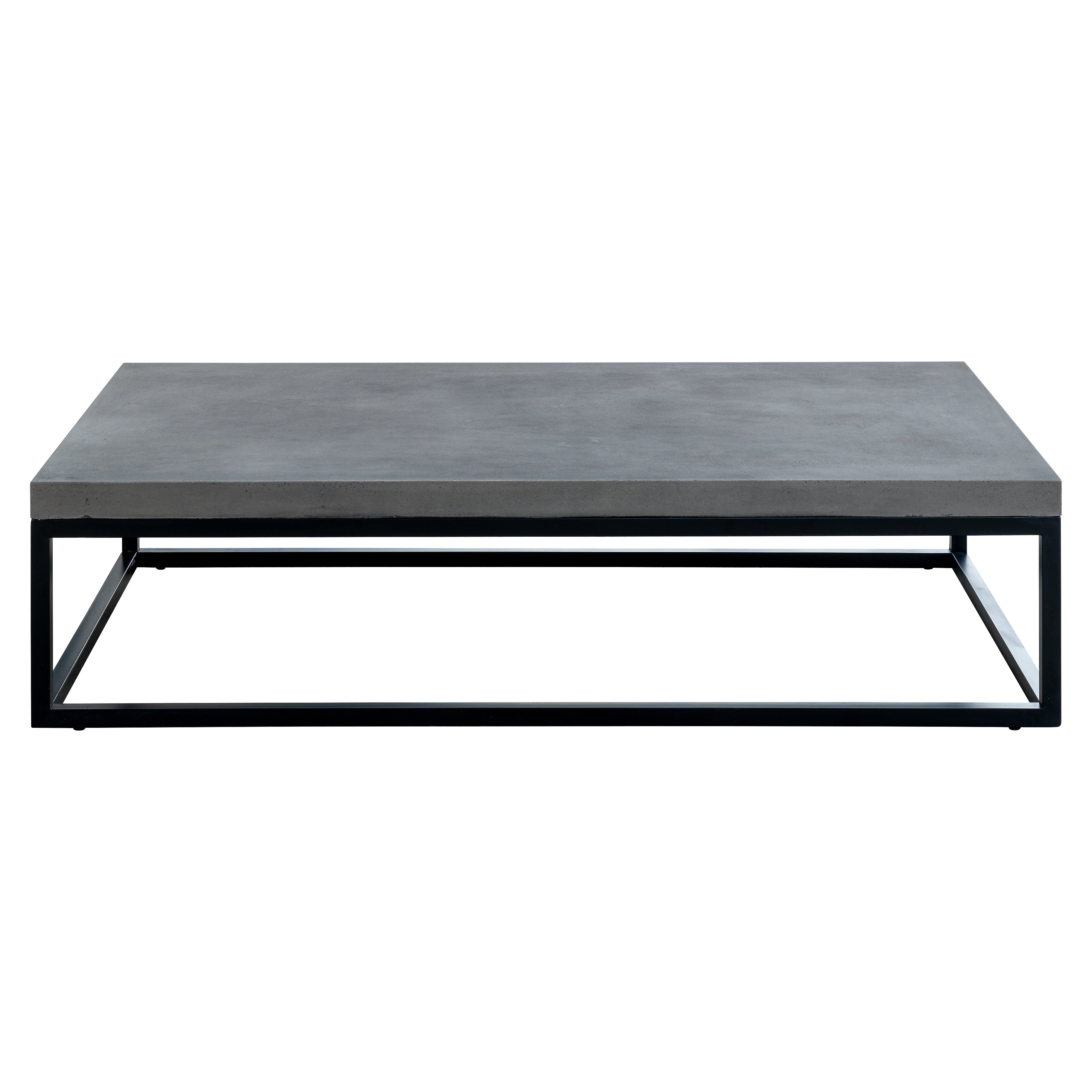 Modern Rectangular Patio Coffee Table - Concrete-2