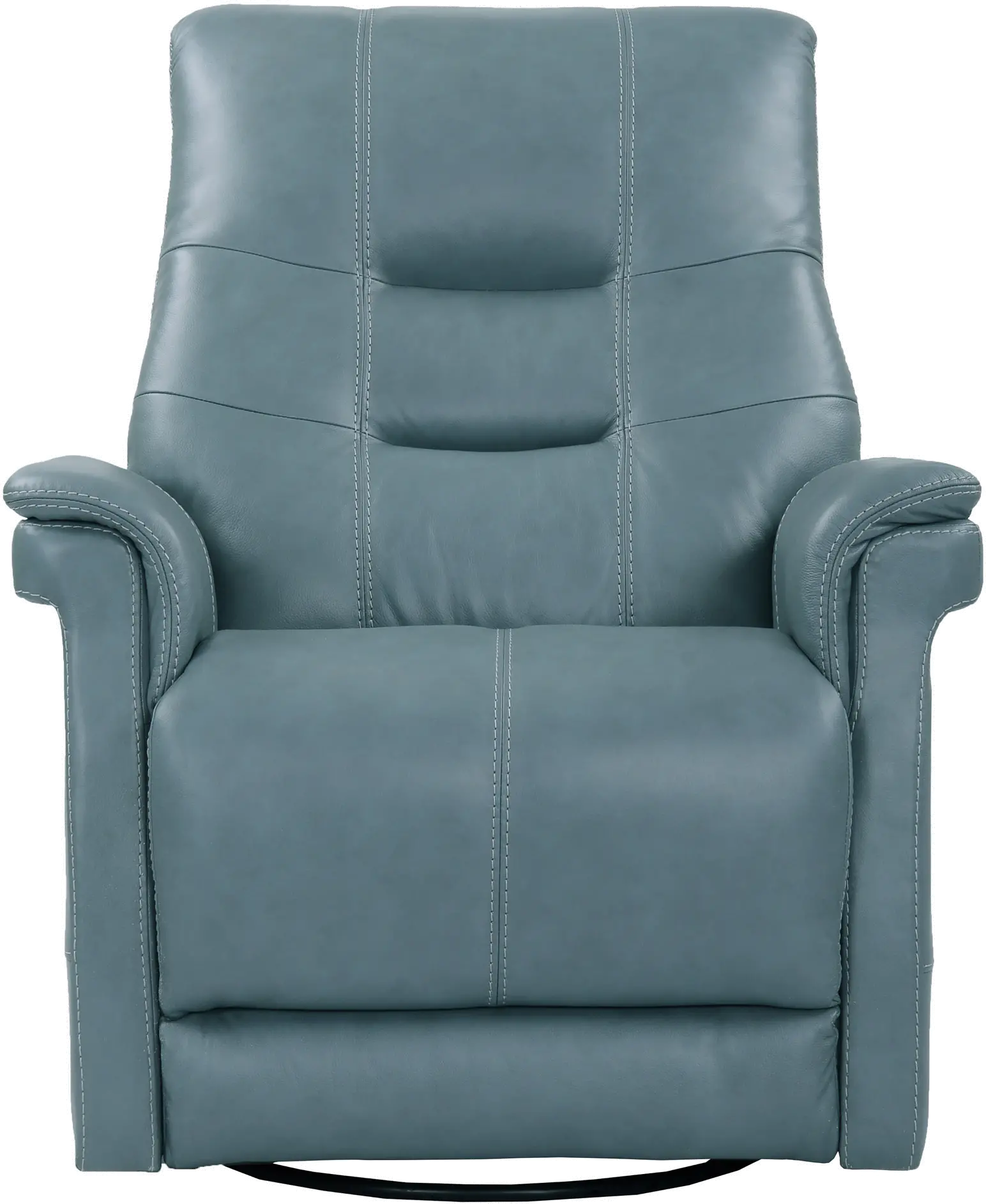 Andrew Azure Blue Leather Power Swivel Glider Recliner-2