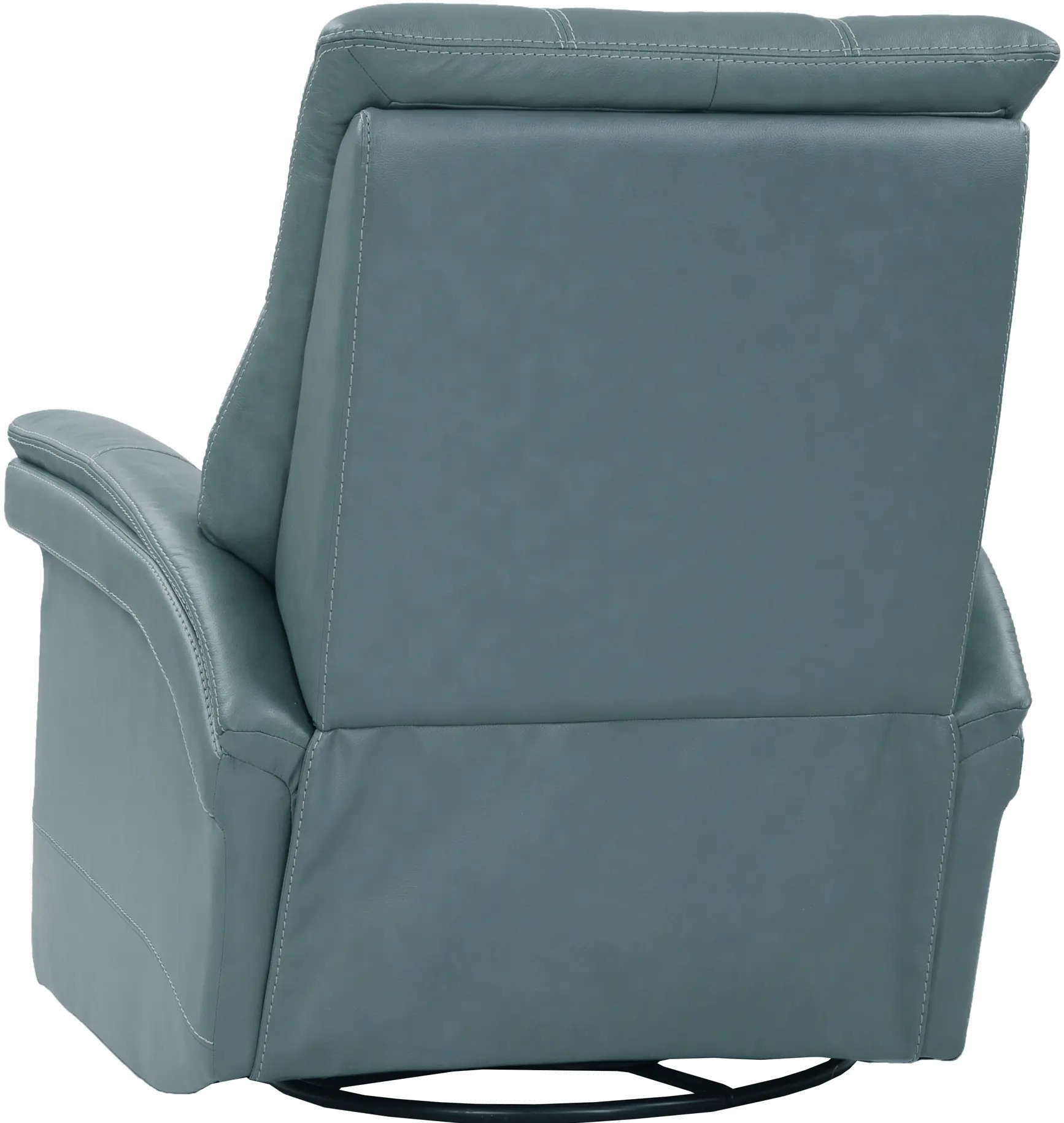 Andrew Azure Blue Leather Power Swivel Glider Recliner-8