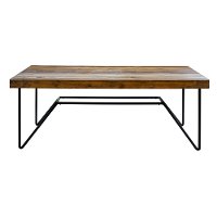 Rustic Pine and Metal Dining Room Table - Cliff-2