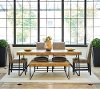 Rustic Pine and Metal 6 Piece Dining Room Set - Cliff