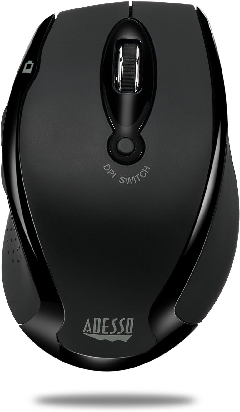 iMOUSE-M20 BLACK Adesso Black Wireless Ergonomic Optical Mouse - iMouse M20-1
