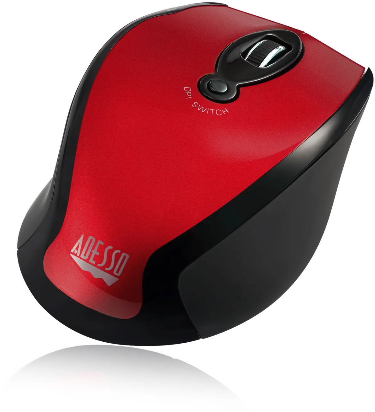 iMOUSE-M20 RED Adesso Red Wireless Ergonomic Optical Mouse - iMouse M20-3