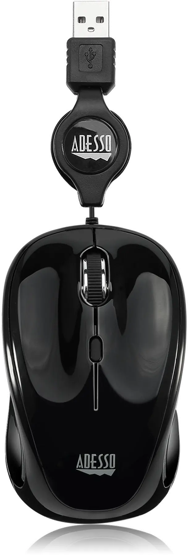 iMOUSE-S8 BLACK Adesso Black USB Illuminated Retractable Mouse - iMouse S8-1