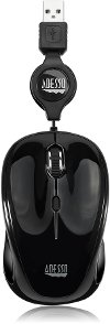 iMOUSE-S8 BLACK Adesso Black USB Illuminated Retractable Mouse - iMouse S8