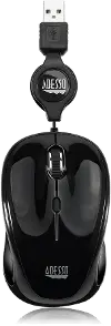 iMOUSE-S8 BLACK Adesso Black USB Illuminated Retractable Mouse - iMouse S8