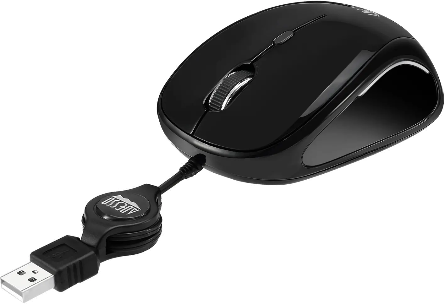 iMOUSE-S8 BLACK Adesso Black USB Illuminated Retractable Mouse - iMouse S8-4