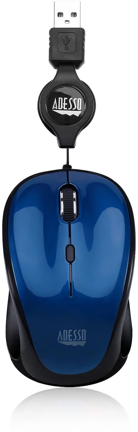 iMOUSE-S8 BLUE Adesso Blue USB Illuminated Retractable Mouse - iMouse S8-1